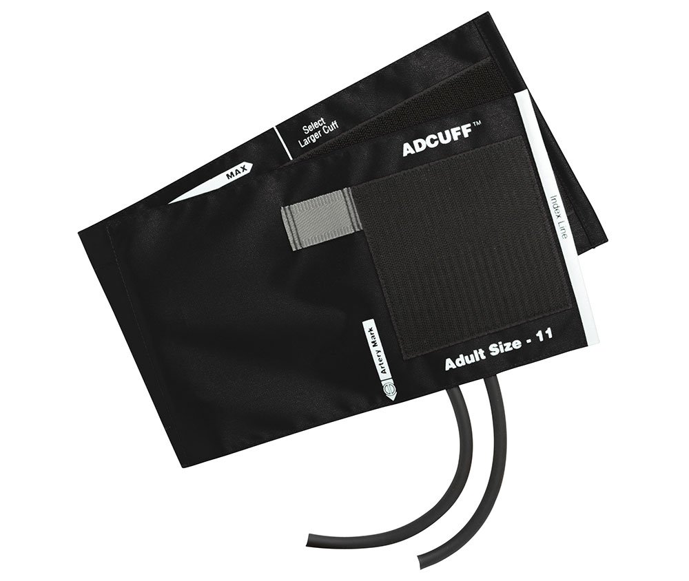 Cuff & Bladder 2 Tube Black Latex Free Reusable Blood Pressure Adcuff™ 23 to 40 cm Arm Nylon Cuff Adult Cuff by American Diagnostic Corporation  ID 845-11ABK-2